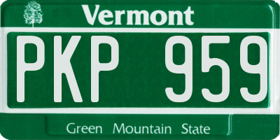 VT license plate PKP959