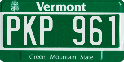 VT license plate PKP961