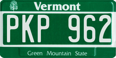VT license plate PKP962