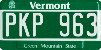 VT license plate PKP963