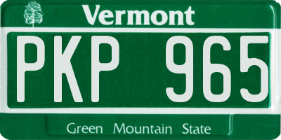 VT license plate PKP965