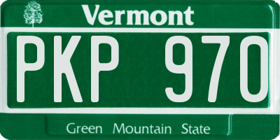 VT license plate PKP970