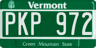 VT license plate PKP972