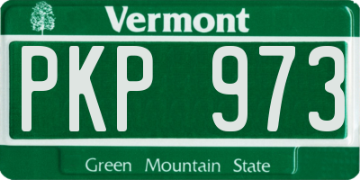 VT license plate PKP973