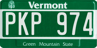 VT license plate PKP974