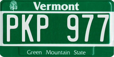 VT license plate PKP977
