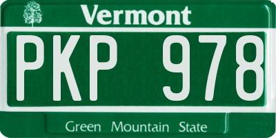 VT license plate PKP978