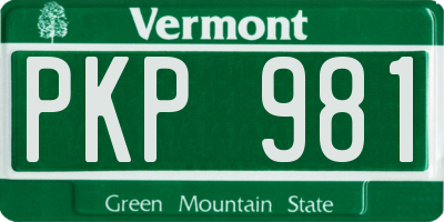 VT license plate PKP981