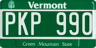 VT license plate PKP990