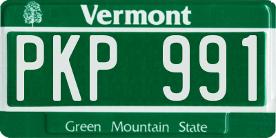 VT license plate PKP991