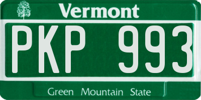 VT license plate PKP993