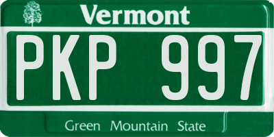 VT license plate PKP997