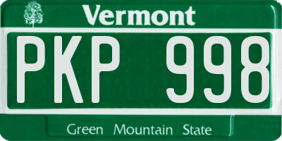 VT license plate PKP998