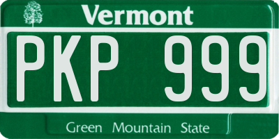 VT license plate PKP999