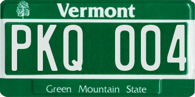 VT license plate PKQ004