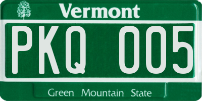 VT license plate PKQ005