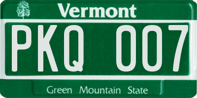VT license plate PKQ007