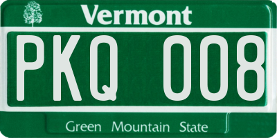 VT license plate PKQ008