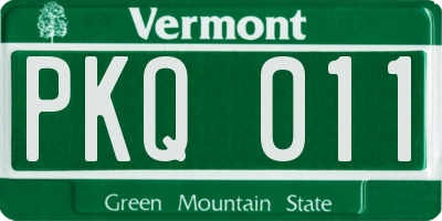 VT license plate PKQ011