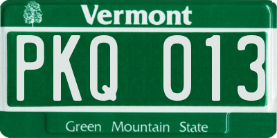 VT license plate PKQ013
