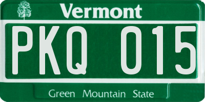 VT license plate PKQ015