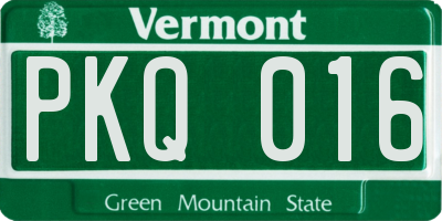 VT license plate PKQ016