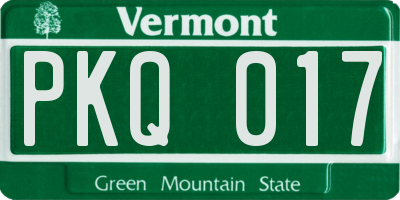 VT license plate PKQ017