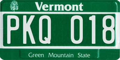 VT license plate PKQ018