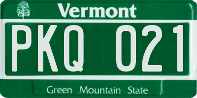 VT license plate PKQ021