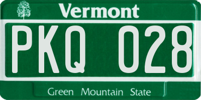 VT license plate PKQ028