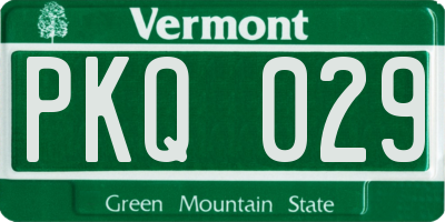 VT license plate PKQ029