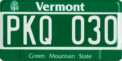 VT license plate PKQ030