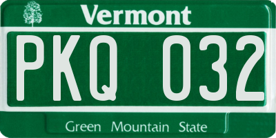 VT license plate PKQ032