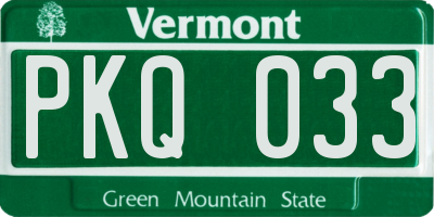 VT license plate PKQ033