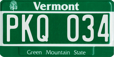 VT license plate PKQ034
