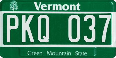 VT license plate PKQ037