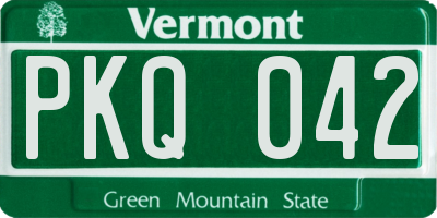VT license plate PKQ042