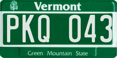 VT license plate PKQ043