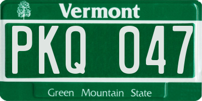 VT license plate PKQ047