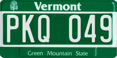 VT license plate PKQ049