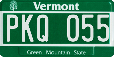 VT license plate PKQ055