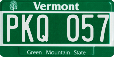 VT license plate PKQ057