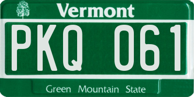 VT license plate PKQ061