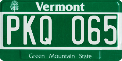 VT license plate PKQ065