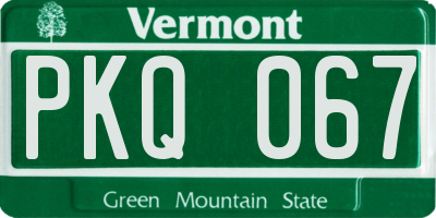 VT license plate PKQ067