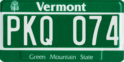 VT license plate PKQ074