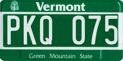 VT license plate PKQ075