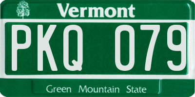 VT license plate PKQ079