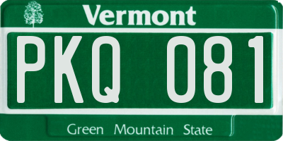 VT license plate PKQ081
