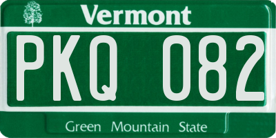 VT license plate PKQ082